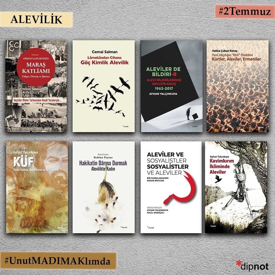 Devletin ve ondan daha geniş olarak bir iktidar şebekesinin Alevilere yönelik ağır saldırılarını ve Alevilerin toplumsal mücadele tarihimizdeki yerini anlamak için ufuk açıcı eserler... bit.ly/3ug7JPB

#unutMADIMAKlımda #2temmuz