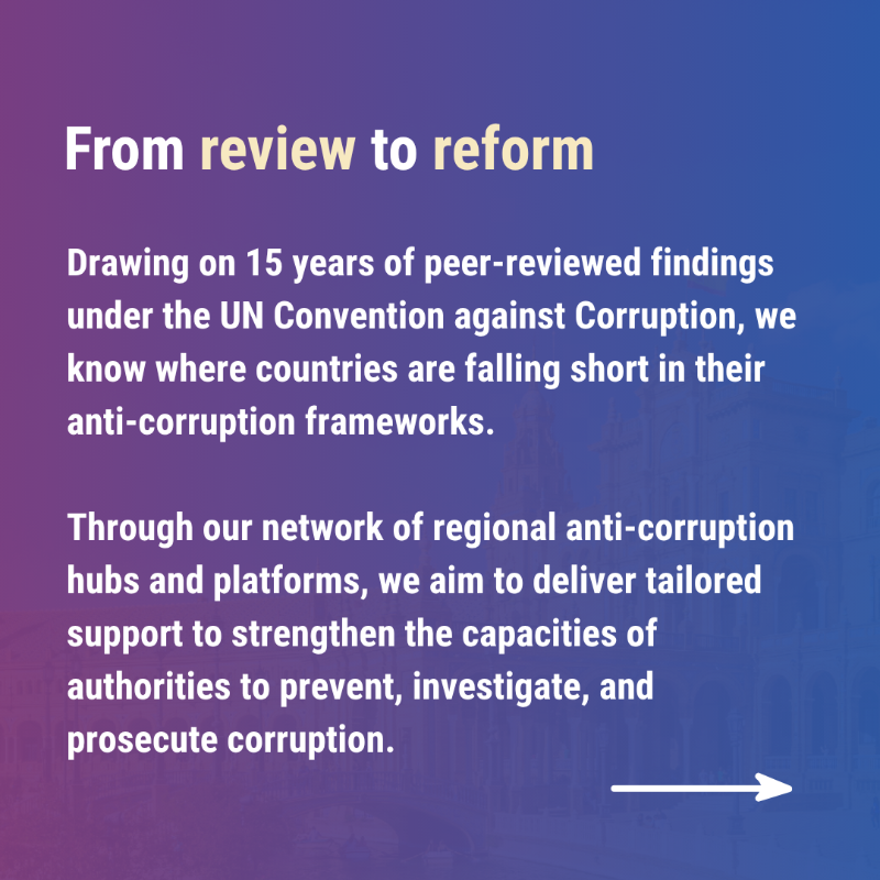 UNODC's tweet photo. A future that works for everyone starts with finance that works for everyone.

At #FFD4, UNODC presents 3 initiatives to address illicit flows &amp; strengthen the integrity of financial systems. Learn more about a smarter approach to #FinancingOurFuture ⬇️

#UnitedAgainstCorruption