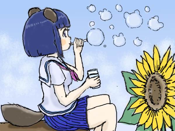 tororo5963's tweet image. タヌキっ子の夏