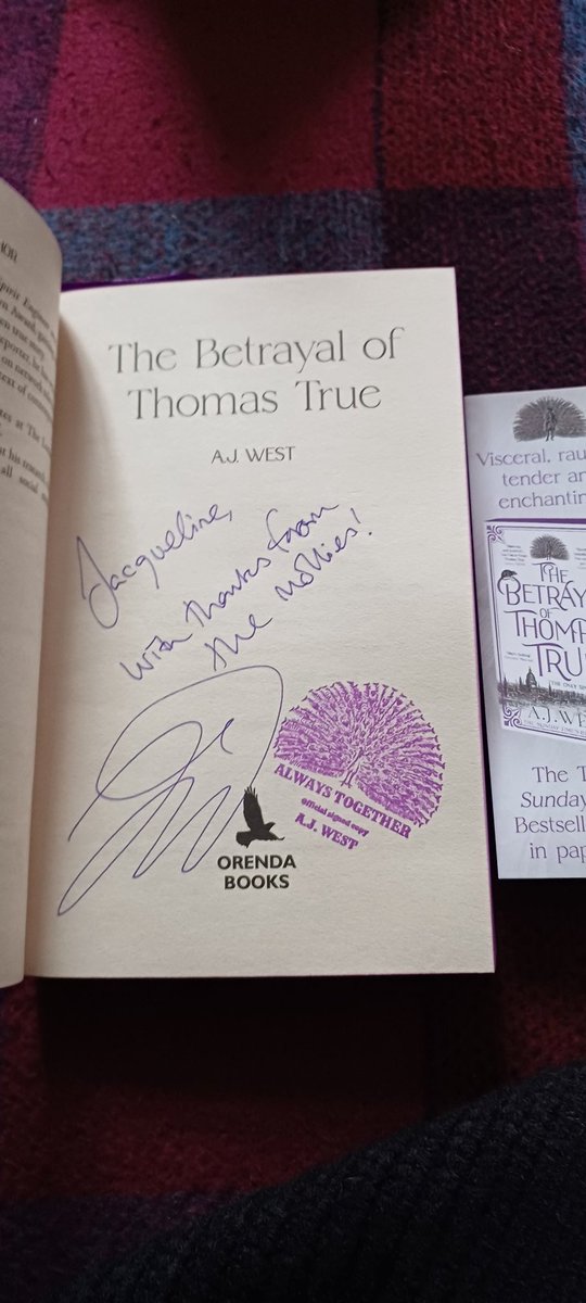 Charmedone360's tweet photo. @AJWestAuthor &amp; @bertsbooks It has arrived today so beautiful thankyou 🦚🙂💜 https://t.co/MVDCG0R0QO