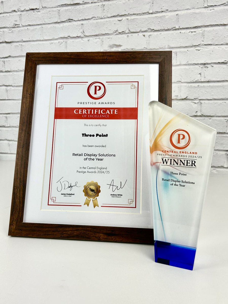 threepointpos's tweet image. 🏆 We have won! 🏆
Three Point have won a First-Class Award for Innovation &amp;amp; Excellence with the Central England @prestigeawards_ 

We’re just getting started. Keep a look out for our awards night post, including press talk and plenty of photos! 

#AwardWinners #Trophy #Retail