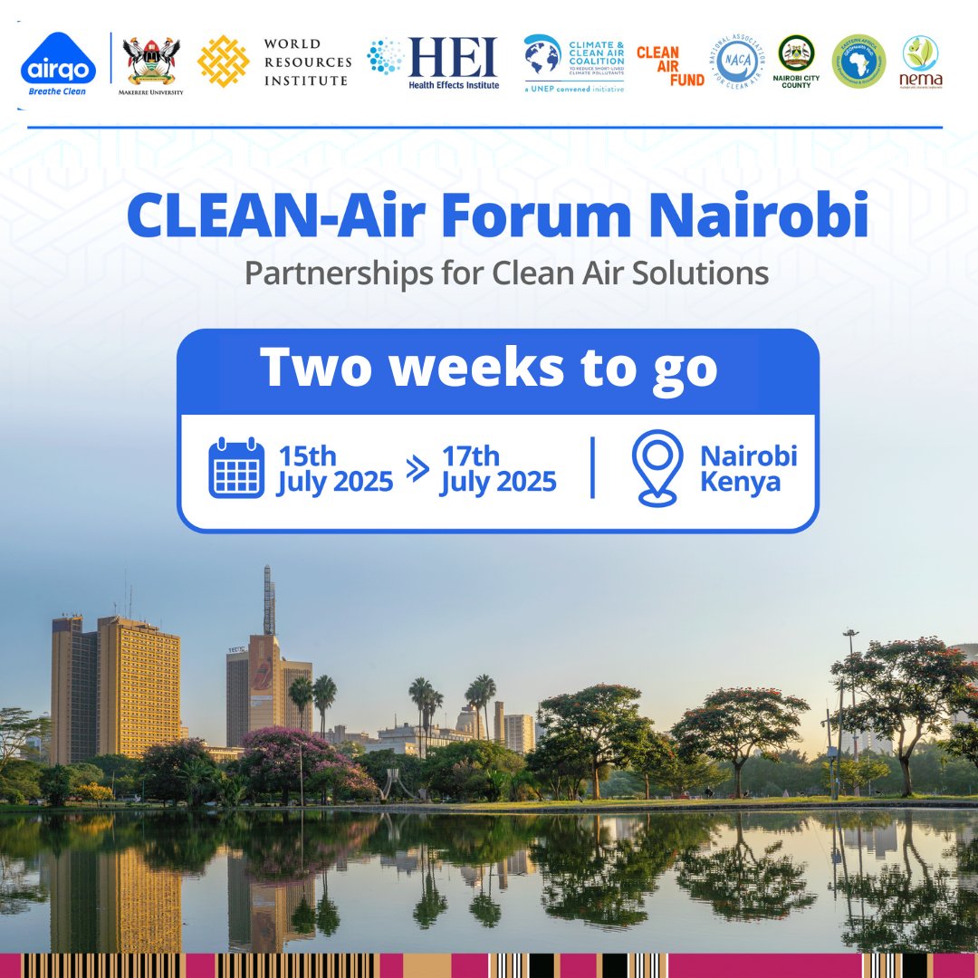 In 2 weeks, #CleanAirForumNairobi will bring together 250+ changemakers from government, civil society, researchers, scientists, and private sector representatives to forge bold partnerships for #CleanAir solutions across Africa.

Be part of the movement🔗bit.ly/4cLYWd6