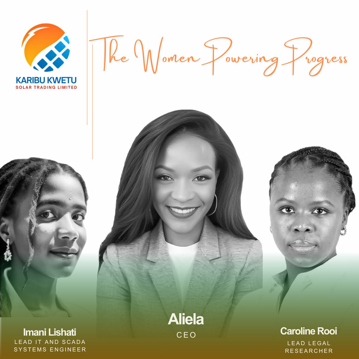 SolarKwetu's tweet photo. #TeamTuesday | Women Powering Progress At Karibu Kwetu, women don’t just participate — they lead. From architecture to SCADA to legal strategy, these African women are building the future of energy. It’s solar. It’s female. It’s unstoppable. #SirimbaModel #WomenInEnergy https://t.co/0rjRU82Ods