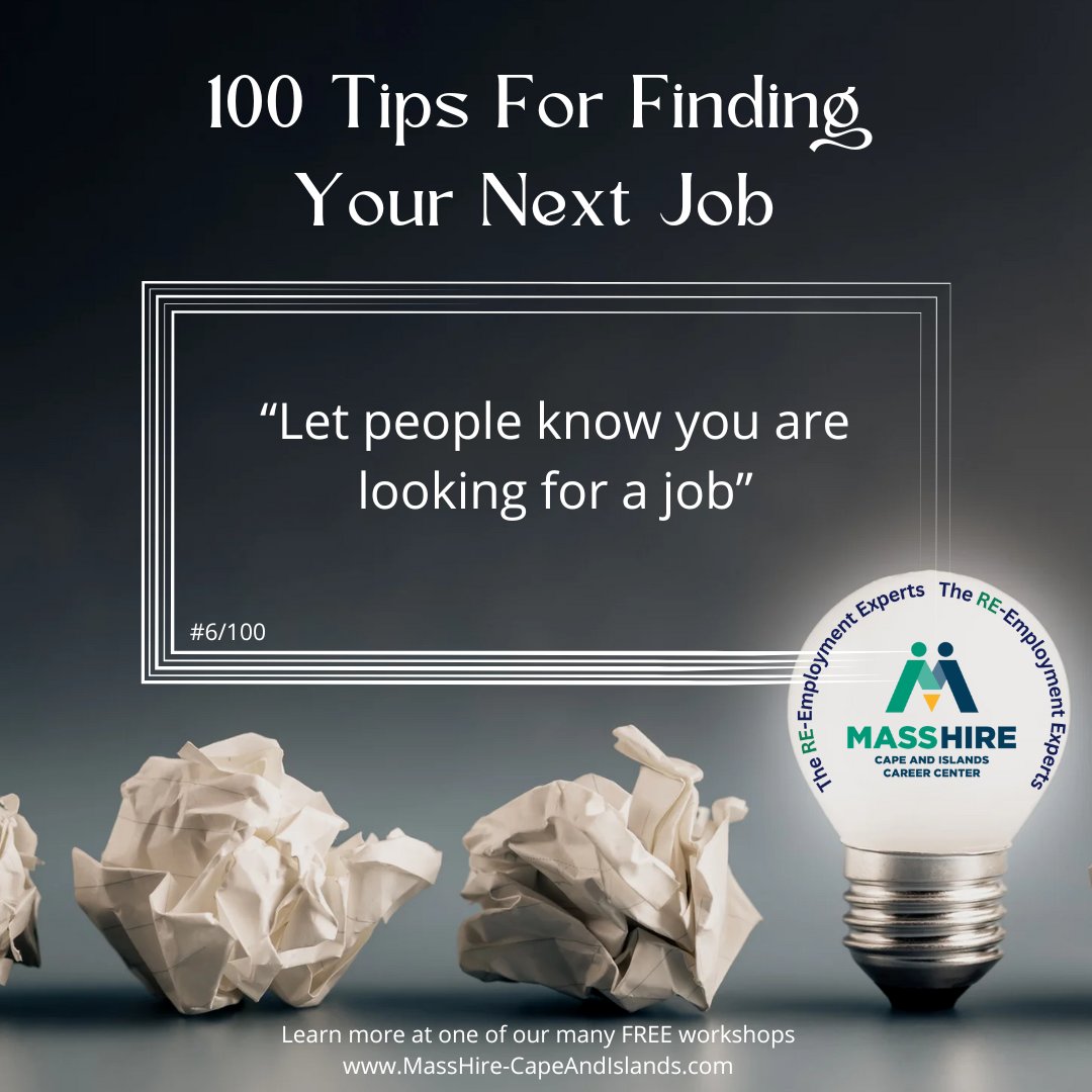 100 Tips For Finding Your Next Job! Learn more helpful tips at our free workshops: hubs.ly/Q03tW09n0