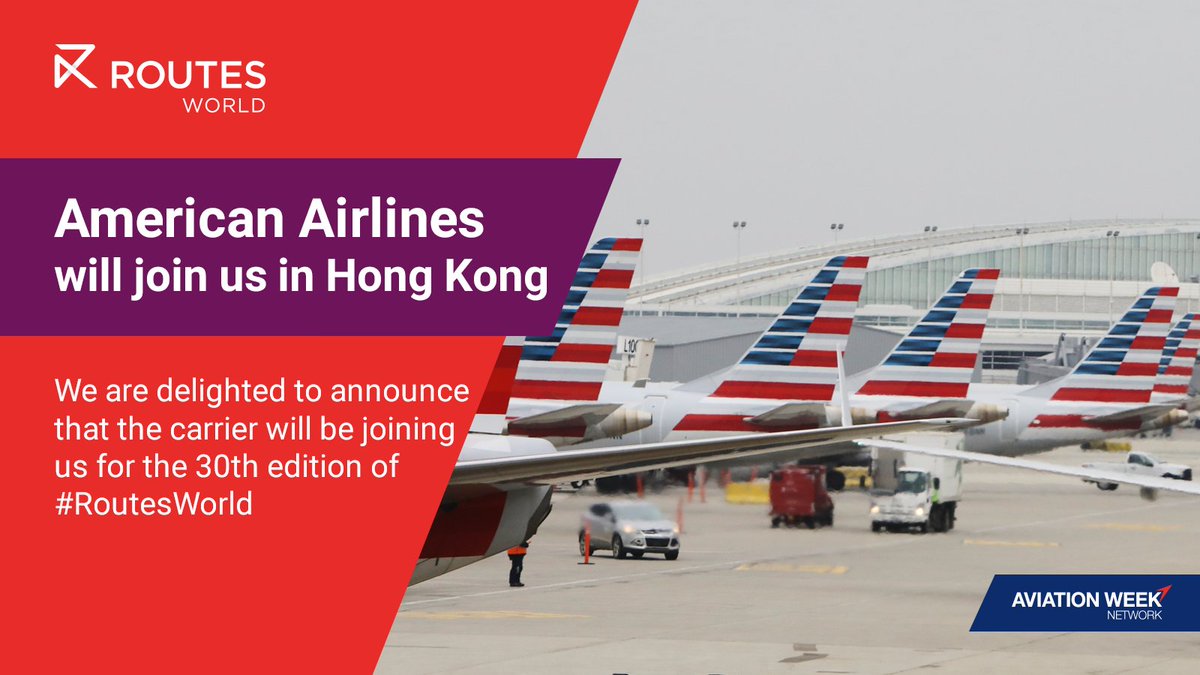 Offering thousands of flights daily, American Airlines' network spans over 60 countries worldwide. We are delighted to announce that the carrier will be joining us in Hong Kong for the 30th edition of #RoutesWorld. View the attendee list: bit.ly/46px3X4