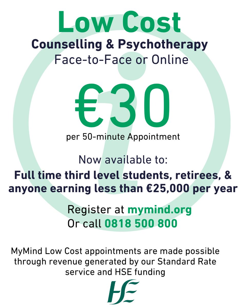 MyMind is a Social Enterprise and Registered Charity, working to make professional and affordable talk therapy available to all, without stigma or delay. 

#mymind #lowcost #affordabletherapy #accessibletherapy