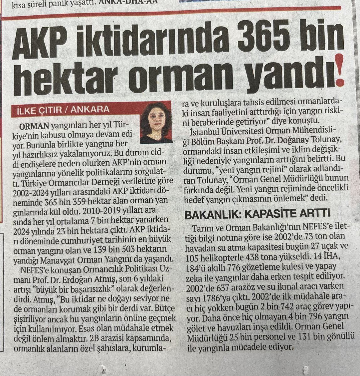 citirilke's tweet photo. AKP İKTİDARINDA 365 BİN HEKTAR ORMAN YANDI

2002-2024 yılları arasındaki AKP iktidarı döneminde 365 bin 359 hektar alan orman yangınlarında kül oldu!!!

2010-2019 yılları arasında her yıl ortalama 7 bin hektar yanarken 2024 yılında 23 bin hektara çıktı. https://t.co/wzWJ5rHHug