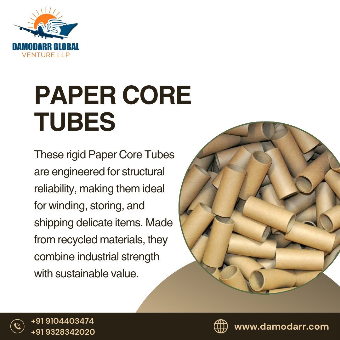 darshitp__99's tweet image. Paper Core Tubes – Strong, Customizable &amp;amp; Eco-Friendly Industrial Support!

✔ Made from High-Strength Kraft or Recycled Paper
✔ Ideal for Textile, Adhesive, and Packaging Industries

Contact us today at:
📞 +91 9104403474 
🌐 damodarr.com
#papercoretubes#packaging