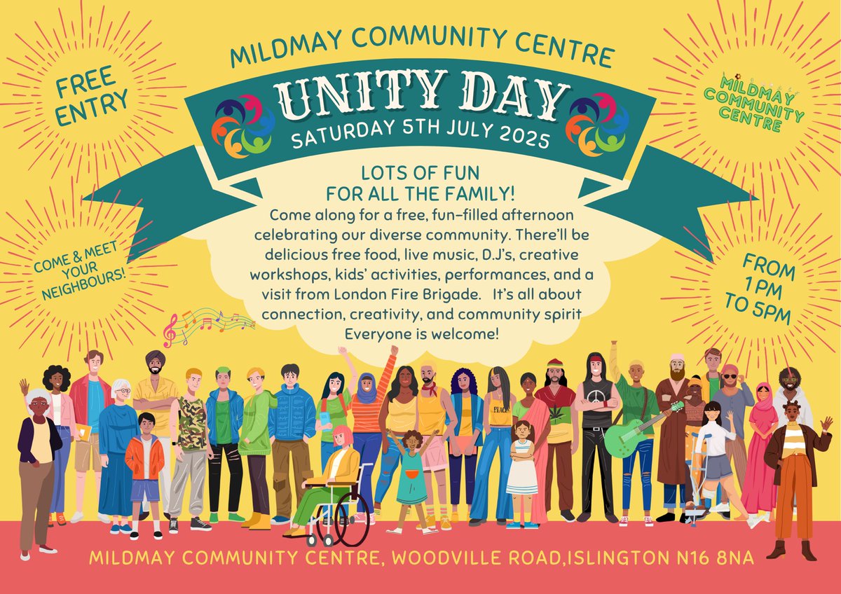 Angelo__Weekes's tweet image. Really looking forward to joining the Mildmay Community Centre unity event this Saturday. A great day to celebrate togetherness and local spirit. See you there!
@MildmayCP