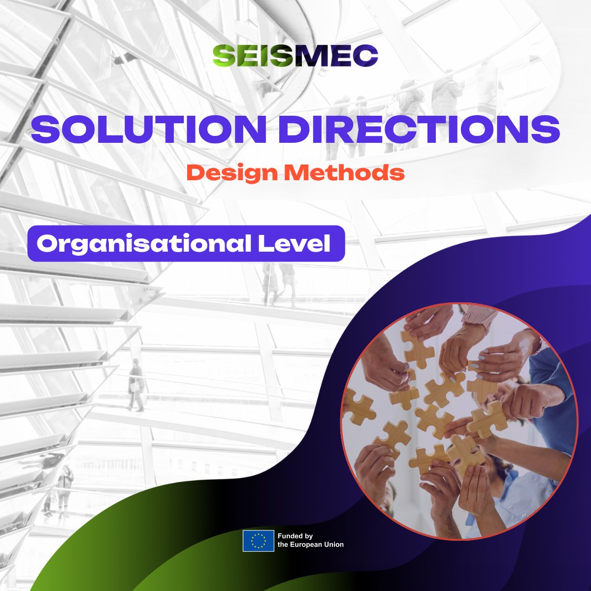 Introducing SEISMEC's Solution Directions
4 Key Design Methods-Specific technologies &amp; Instruments➡️enhancing implementation &amp; impact.
“Organisational level” method includes:
Integral organisational (re)design
Workplace innovation
(Semi-)autonomous teams
🔗seismec.eu/solution-direc…