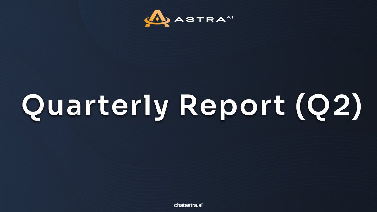 AstraLabs_Inc's tweet image. 📢 AstraAI Q2 Report is LIVE!

We’re excited to share our official Q2 Report - a transparent snapshot of what we’ve built, refined, and prepared for the future during one of the toughest quarters in Web3.

✅ Starlight officially launched - with 65 partner projects, 347 KOLs…