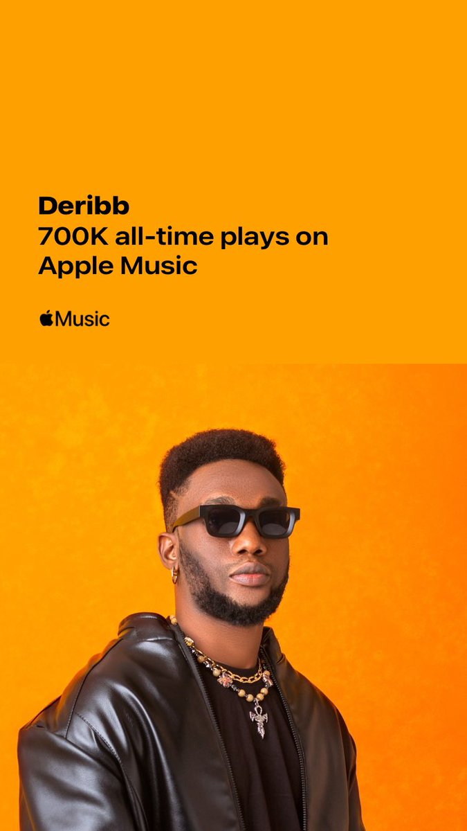 Deribb's tweet image. 700K on Apple Music