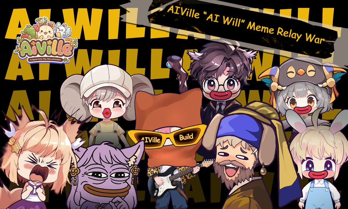 💣 AIVille “AI Will” Meme Relay War Starts NOW!

🏆 Rewards
1⃣ Daily Meme Draw:
- 20,000 $AGT for 100 lucky winners each day
- 16,000 $AGT for 20 Vibe Kings each day

2⃣ Bonus Interaction Rewards:
Engage with top KOLs, media, and project tweets:
- Get a👍 = 10,000 $AGT
- Get a 💬