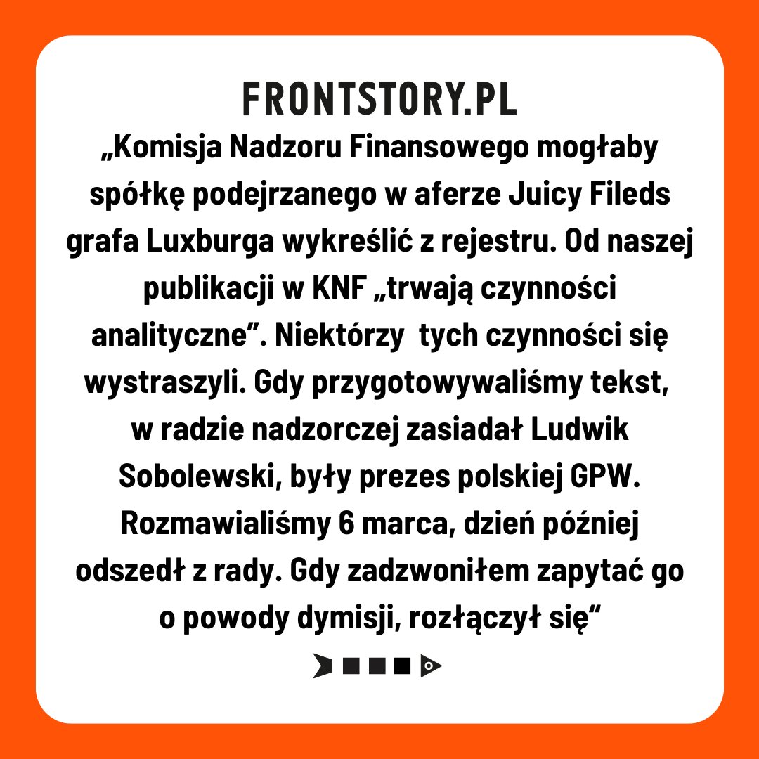 Newsletter ŚLEDŹ🐟 to nie tylko nowości ze świata dziennikarstwa śledczego, ale także dalsze losy naszych śledztw. W ostatni wydaniu opowiadaliśmy o tym, co dzieje się w spółce jednego z podejrzanych, niemieckiego arystokraty Friedricha von Luxburga💰
Zapiszcie się, aby być na