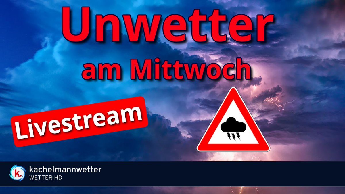Livestream zur Gewitter- und Unwetterlage am Mittwoch

Wir starten um 16 Uhr mit einem Livestream und begleiten die heutige #Gewitter- und #Unwetter-lage. Direkt zum Stream: 
youtube.com/watch?v=Xc5Hty… /LD