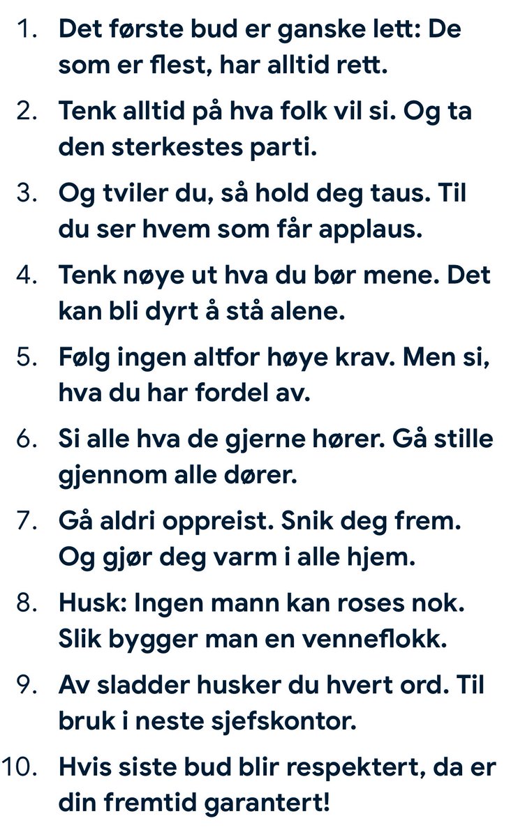 Jens Bjørneboe sitt satiriske dikt treffer nåtiden ganske så presist.