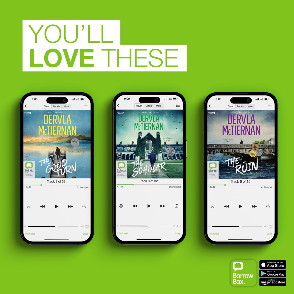 Enjoyed listening to Dervla McTiernan's Unquiet Grave?
Why not discover more eAudiobooks from the bestselling Irish crime novelist's Cormac Reilly series on #Borrowbox?