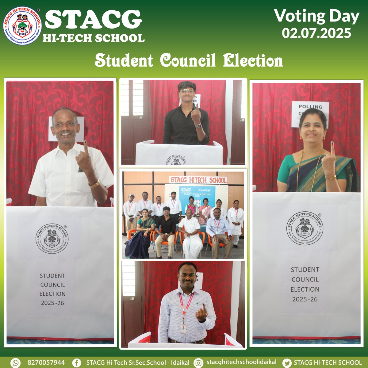 STACG_School's tweet photo. Democracy in motion at our campus! 🙌
Our enthusiastic students actively participated in the digital voting process to elect their next Student Council representatives. 💻🗳️
#StudentCouncil2025 #DigitalVotingDay #StudentVoiceMatters #FutureLeaders #SchoolDemocracy #VoteSmart https://t.co/ePC95M9luq