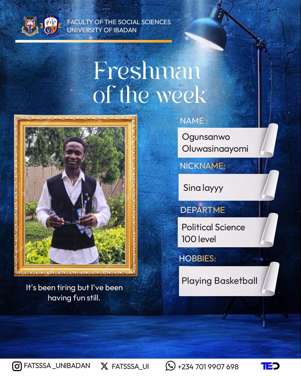 FATSSSA_UI's tweet image. On this week&apos;s Student Spotlight: Meet our standout personalities!