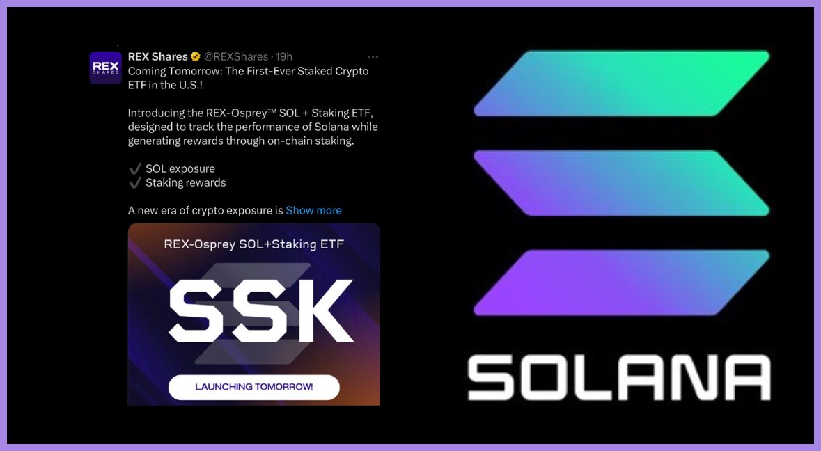 CryptoCurb's tweet photo. 🚨  JUST IN:   THE WORLD’S 1ST STAKING ETF GOES LIVE TODAY— $SOL STAKING ETF!

#SOLANA ⚡️ https://t.co/hdMvax2CRO