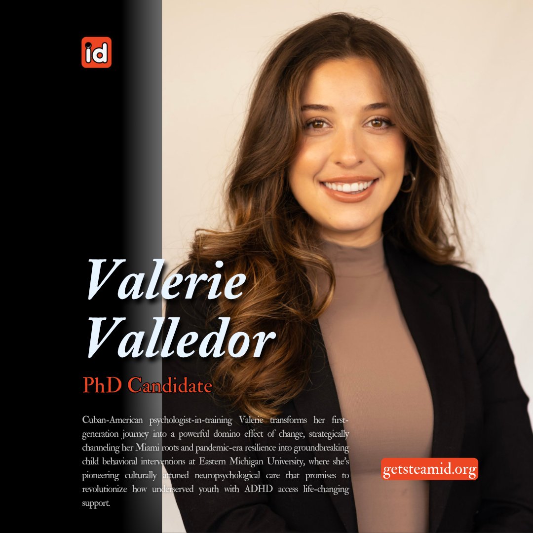 mysteamid's tweet photo. Meet Valerie, a Cuban-American trailblazer turning her passion for helping children into a powerful career! This first-generation PhD student at Eastern Michigan University is breaking barriers in clinical psychology. 🎯✨ #FirstGenPhD #WomenInPsychology #LatinaInSTEM https://t.co/ShHg3G2zbM