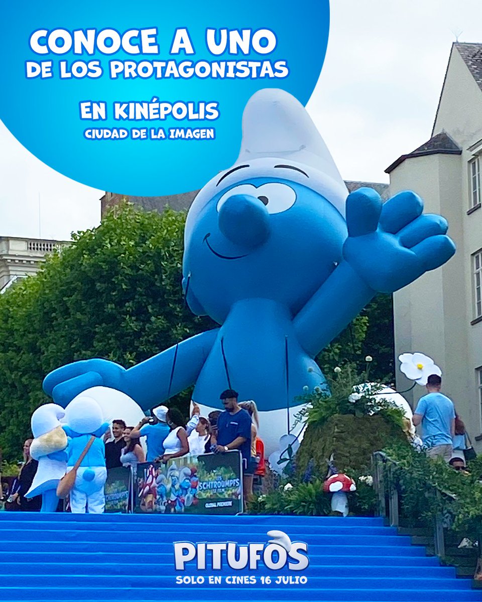 Paramount Pictures Spain (@paramount_spain) on Twitter photo ¡Ven a conocer el globo gigante de uno de los protagonistas de #Pitufos! 💙
Te espera este viernes 4, sábado 5 y domingo 6 de julio por las tardes en <a href="/Cines_Kinepolis/">Kinepolis España</a> Ciudad de la Imagen (Pozuelo).
Y recuerda #Pitufos ¡Solo en cines 16 de julio! ¡Ven a conocer el globo gigante de uno de los protagonistas de #Pitufos! 💙
Te espera este viernes 4, sábado 5 y domingo 6 de julio por las tardes en <a href="/Cines_Kinepolis/">Kinepolis España</a> Ciudad de la Imagen (Pozuelo).
Y recuerda #Pitufos ¡Solo en cines 16 de julio!