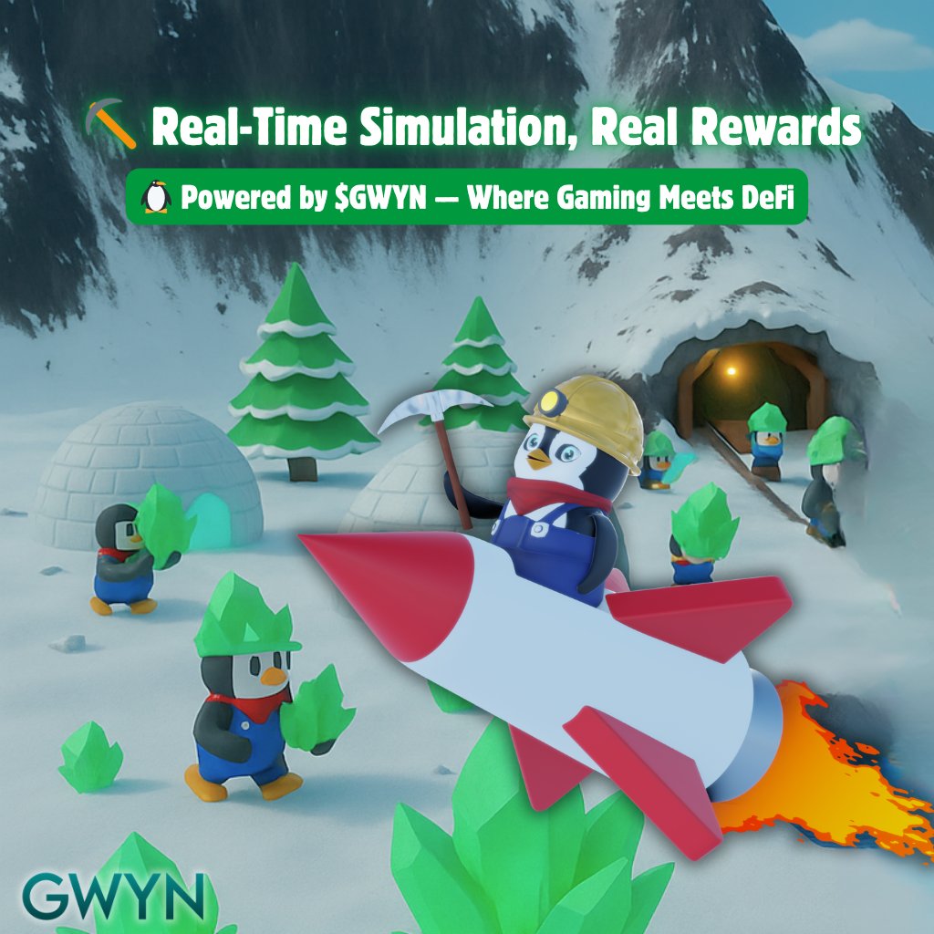 Real-time simulation, real rewards.
In the 3D Miner Penguin Game, your NFT pets mine while the world turns.
Powered by $GWYN where gaming meets DeFi.

#PlayToEarn #GameFi #Web3Gaming