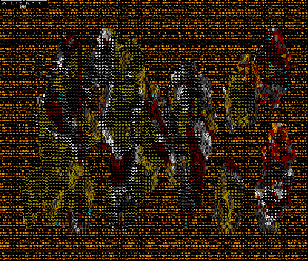 ArchHeather11's tweet photo. Rocks on the map now have colours depending on their geology.
#ASCII #roguelike #worldgeneration #mapgeneration #asciigame https://t.co/5w5iOqYCAI