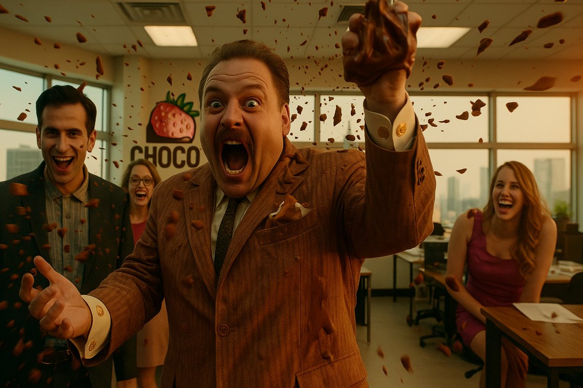 CHOC0_____'s tweet photo. When your office hears about the $CHOC0 launch and goes full 🍫🤯🔥 #ChocoCoin #MemeCoinMagic #meme #memecoin100x https://t.co/pA9h5keaSA