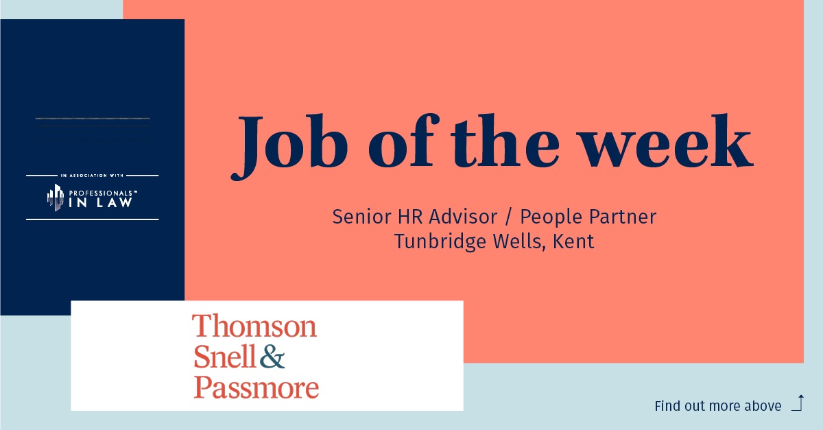✨Job of the Week ✨in partnership with Professionals in Law: Senior HR Advisor at Thomson Snell &amp; Passmore

Great opportunity for an HR professional to join this fast-growing, regional law firm with national reach in Tunbridge Wells.

Apply now 👉 professionalsinlaw.com/job/49381/seni…