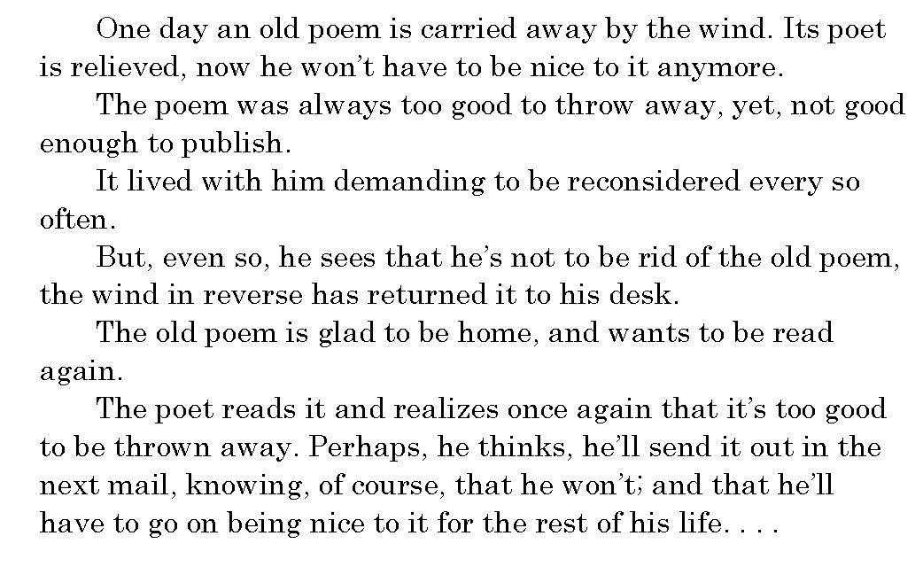 rumlolarum's tweet image. New Prose About an Old Poem
~Russell Edson