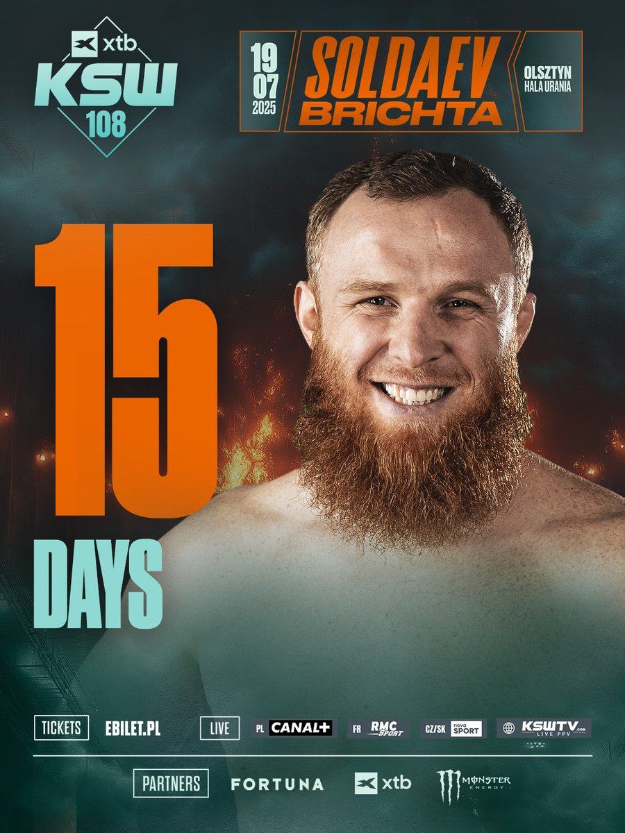 15 days until the mayhem in Olsztyn 👊 See you there!

XTB #KSW108 | JULY 19 | Olsztyn | <a href="/eBiletPL/">eBilet</a>