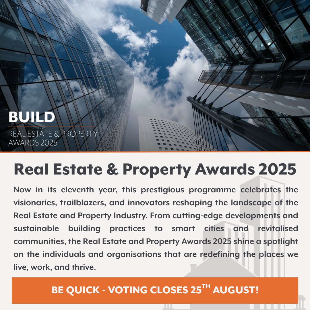 🏡 Voting is now open for the Real Estate &amp; Property Awards 2025! 

Know a standout business in the sector? Cast your vote &amp; help recognise excellence in the industry. 👉 zurl.co/WApqw

#RealEstateAwards #BUILD #VoteNow #PropertyIndustry #Excellence