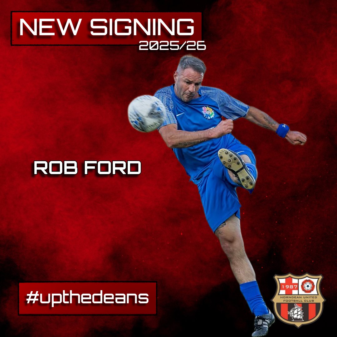Horndean_Utd's tweet photo. ✍🏻 NEW SIGNING ✍🏻

We have bagged another FFC Legend Rob Ford!
Rob has seen it all from Alton to Portchester, Farnham and Upham. His experience will be vital to our squad!

Welcome to the Deans Rob Ford!

#upthedeans https://t.co/jKfz4T9cxs