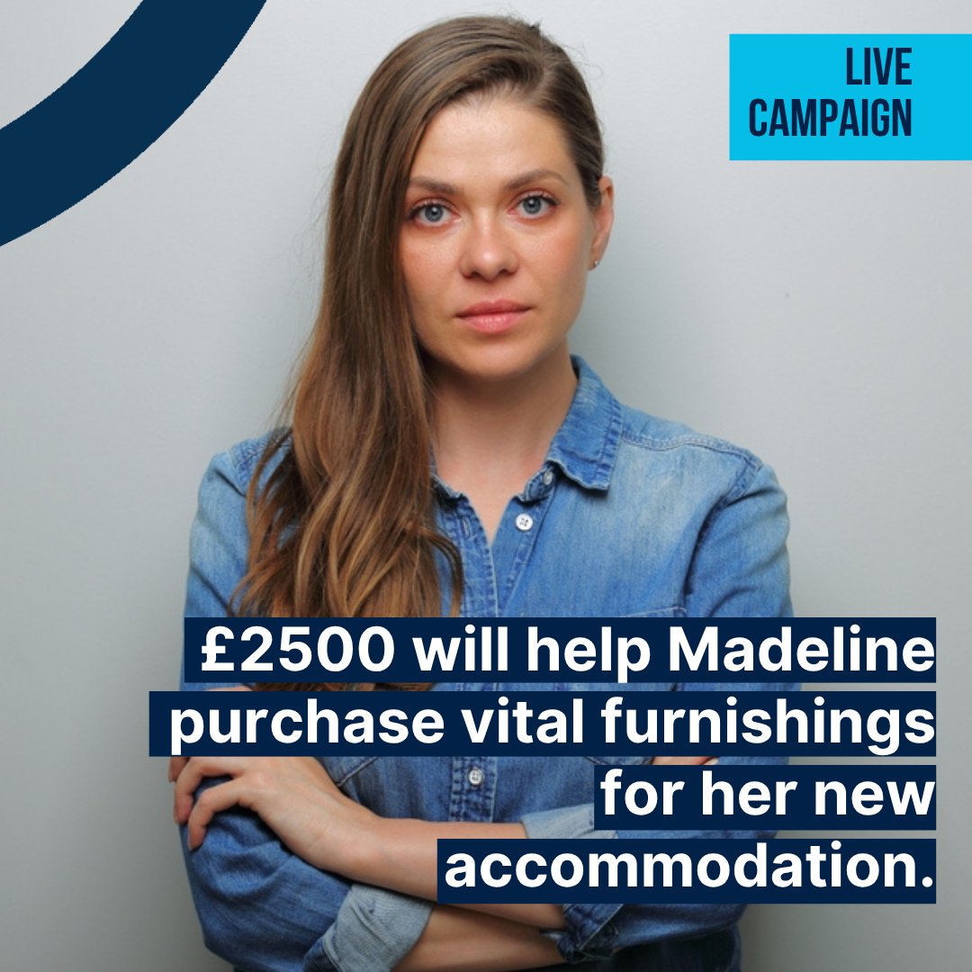 Madeline is a single mother who has recently moved into social housing. While this has removed the house insecurity she faced, the property is completely bare. She needs our support to furnish it for her and her young child.

Donate to Madeline at: app.greaterchange.co.uk/give/