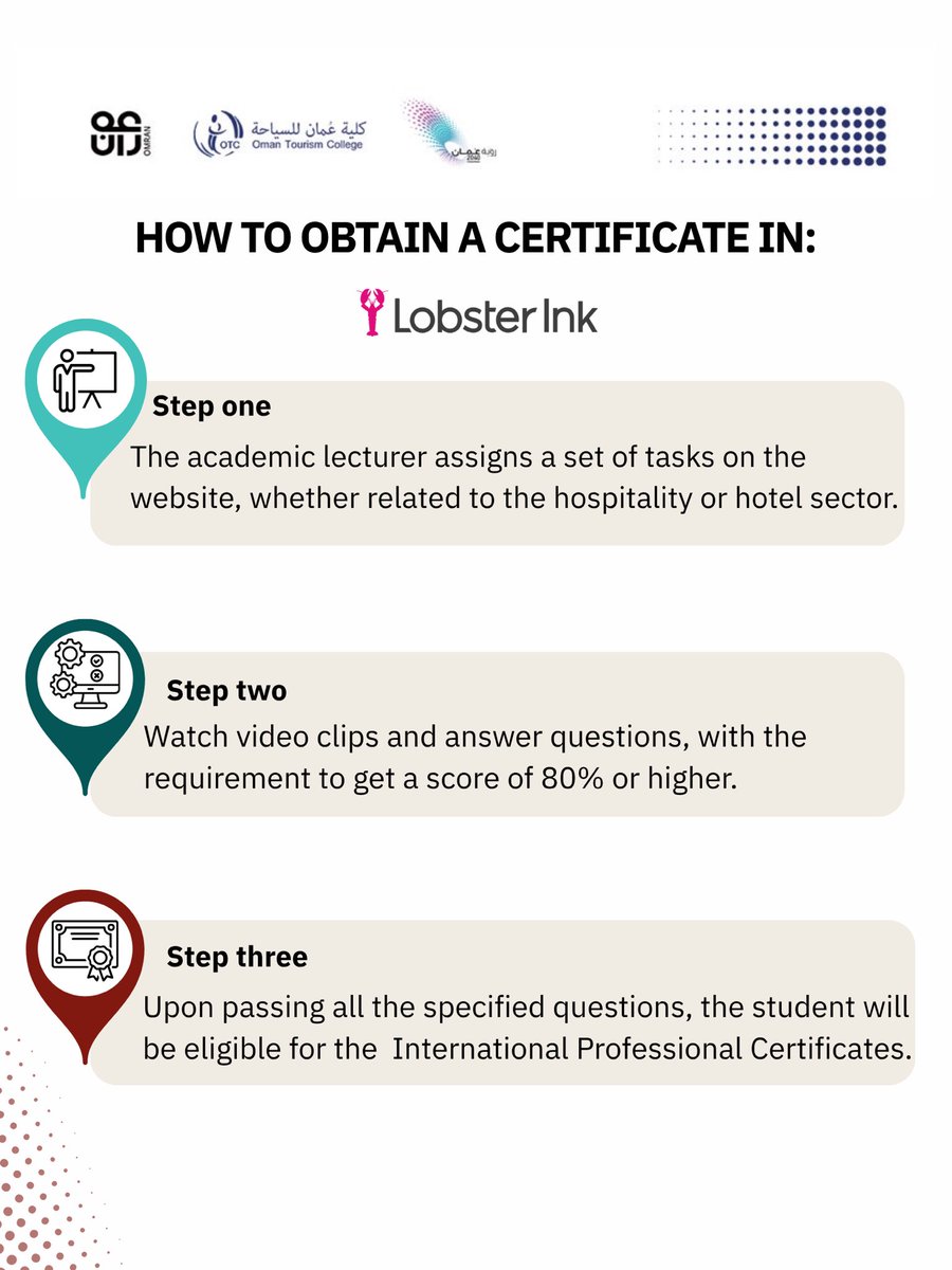 thisisOTC's tweet photo. At Oman Tourism College, you can study, train, and collect international certificates while completing your academic studies✨.
#otc #كلية_عمان_للسياحة #lobsterink #sabre #micros #opera_cloud #GTTP https://t.co/JVouSO4sad