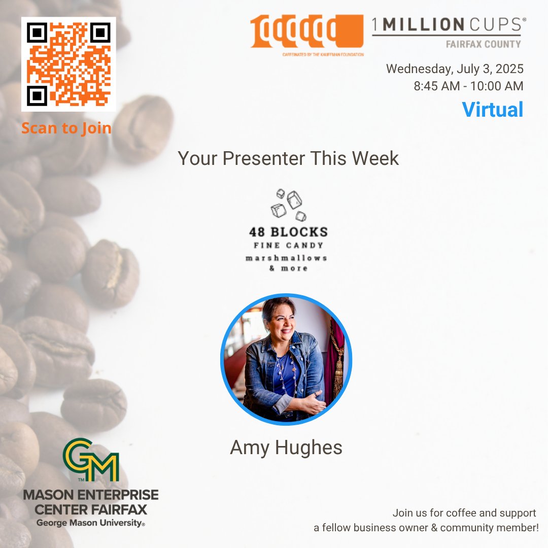 We are VIRTUAL today and will meet on the 9th for our Hybrid meeting. Join us July 2nd and hear from Amy Hughes of 48 Blocks Fine Candy. Don't miss the change to connect. Register here: loom.ly/O_39GVA #leads #sales #1MillionCups