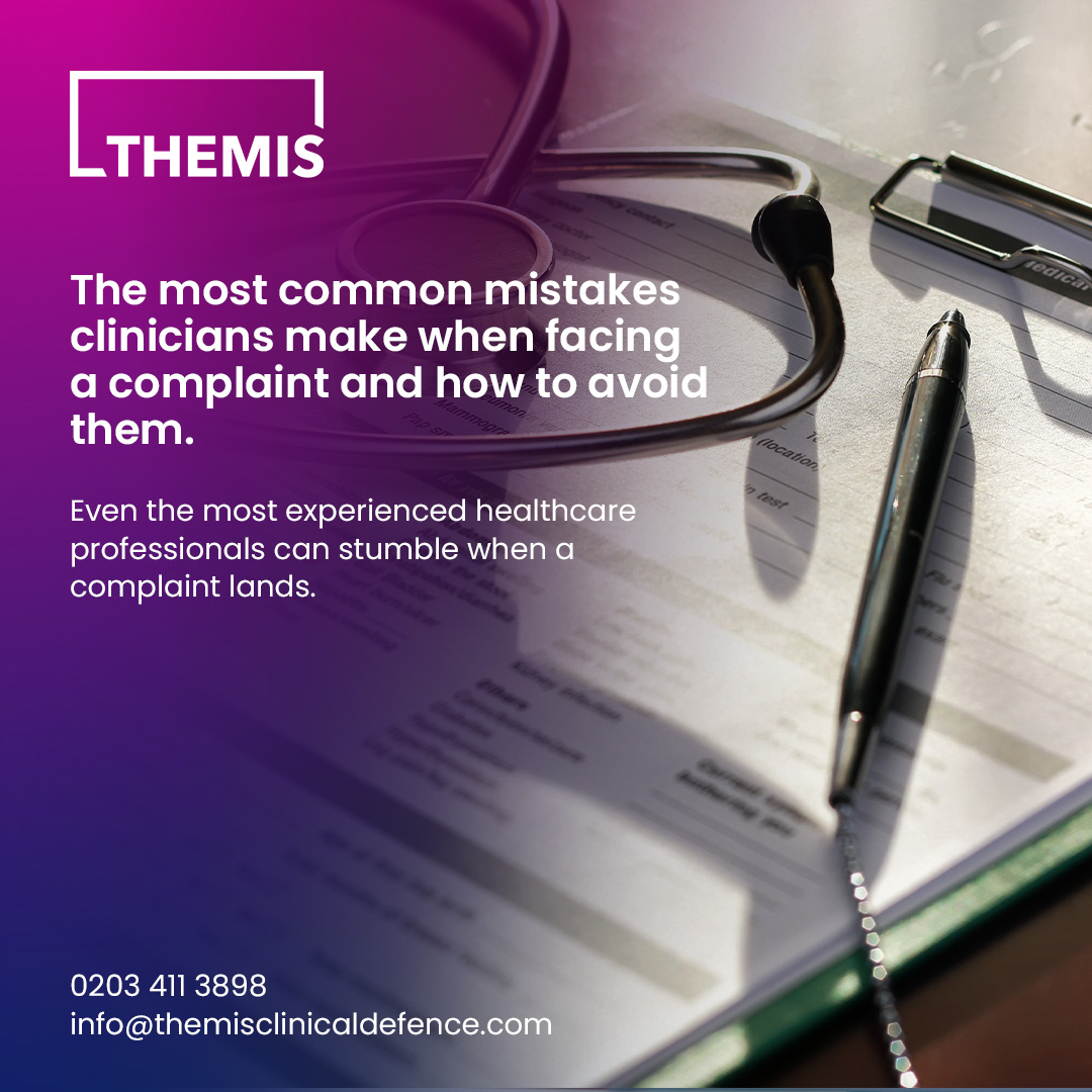 The Most Common Mistakes Clinicians Make When Facing a Complaint and How to Avoid Them.

Even the most experienced healthcare professionals can stumble when a complaint lands. 

Read more: 
themisclinicaldefence.com