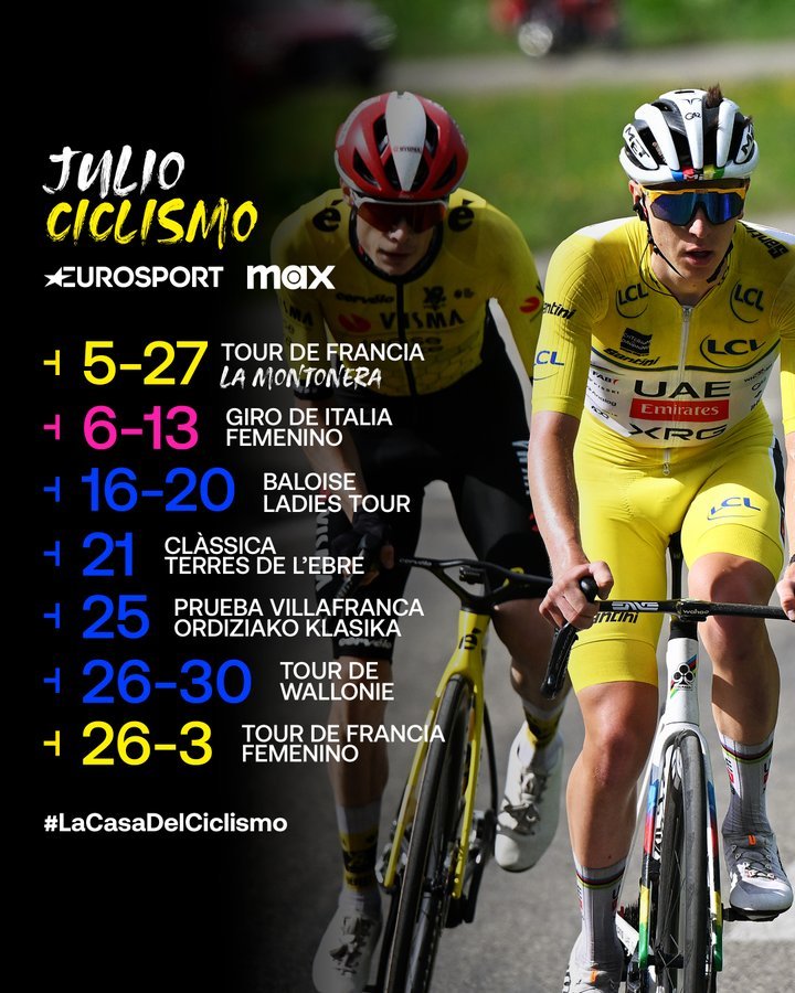 🗓️ Calendario de ciclismo del mes de Julio 🗓️