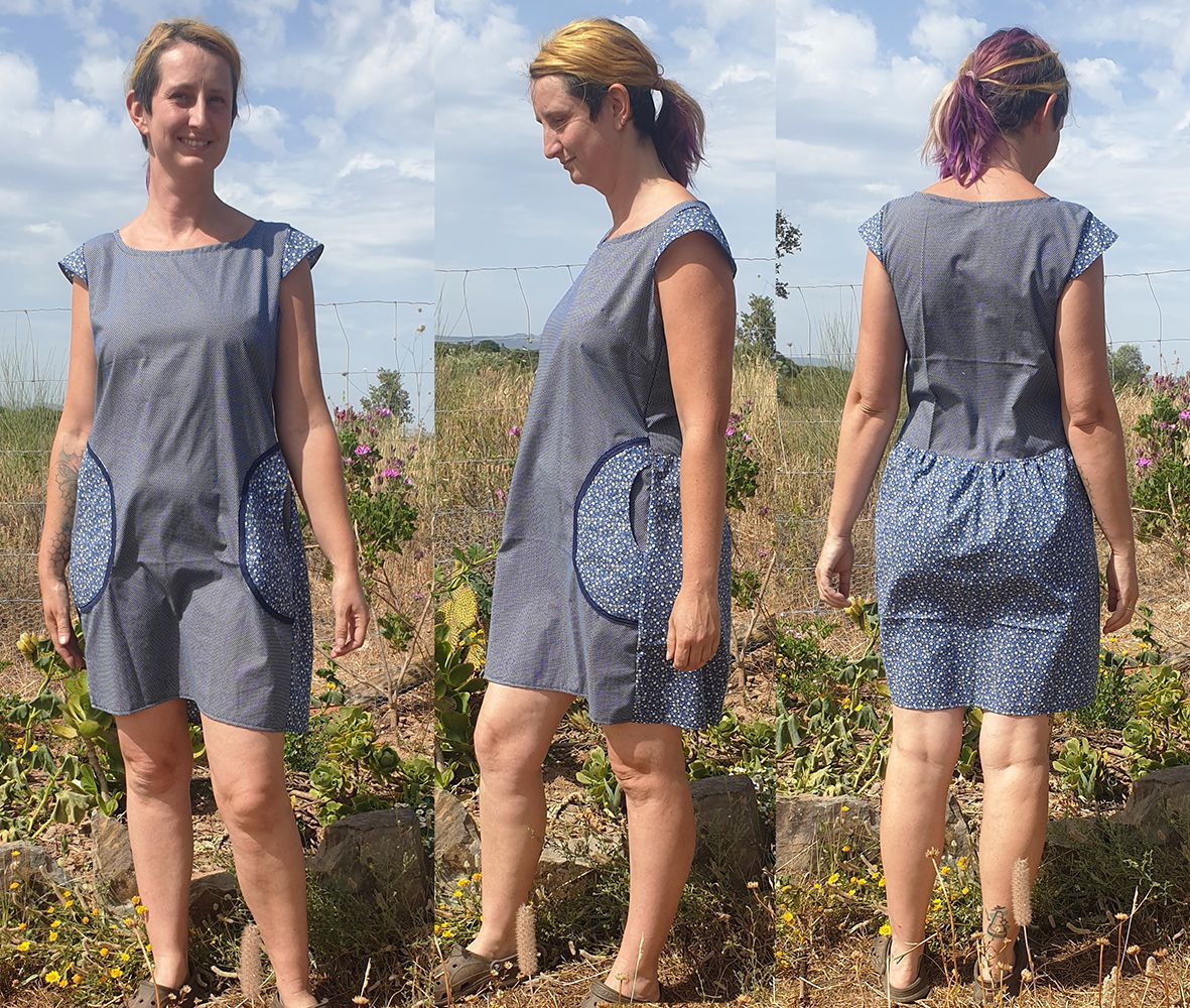 Doesn't really do me any favours, but this is a very typical dress style the little old ladies like to wear here in rural Portugal. It was great to have a go at making one!

#portugal #seamstress #dress #fashion