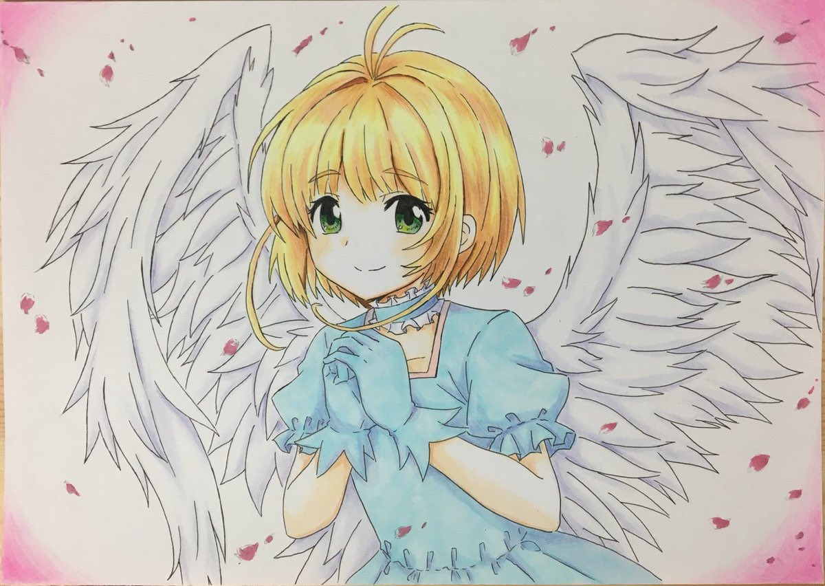 木之本桜 「7年くらい前に描いたアナログイラスト出てきて、またアナログ挑戦してみようと思って」|チバサのイラスト