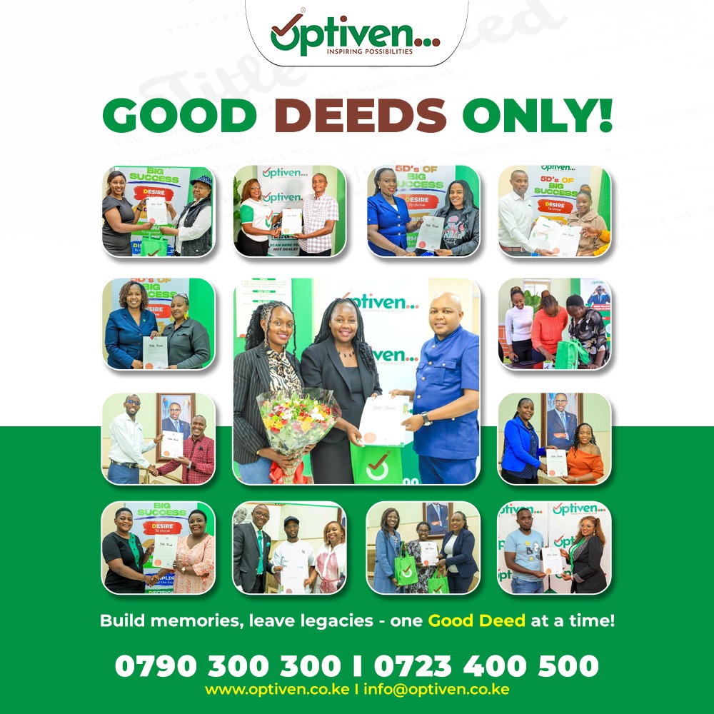 Optiven Limited (@optivenlimited) on Twitter photo ๐๐๐๐ฆ๐ฅ๐๐ฌ๐ฌ ๐๐๐ง๐ ๐๐ฐ๐ง๐๐ซ๐ฌ๐ก๐ข๐ฉ ๐๐ฑ๐ฉ๐๐ซ๐ข๐๐ง๐๐ ๐ฐ๐ข๐ญ๐ก ๐๐ฉ๐ญ๐ข๐ฏ๐๐ง
In this heartfelt testimonial, our clients share their journey to land ownership, highlighting the seamless process, exceptional customer service, and the joy of receiving their title deed; ๐๐๐๐ฆ๐ฅ๐๐ฌ๐ฌ ๐๐๐ง๐ ๐๐ฐ๐ง๐๐ซ๐ฌ๐ก๐ข๐ฉ ๐๐ฑ๐ฉ๐๐ซ๐ข๐๐ง๐๐ ๐ฐ๐ข๐ญ๐ก ๐๐ฉ๐ญ๐ข๐ฏ๐๐ง
In this heartfelt testimonial, our clients share their journey to land ownership, highlighting the seamless process, exceptional customer service, and the joy of receiving their title deed;
