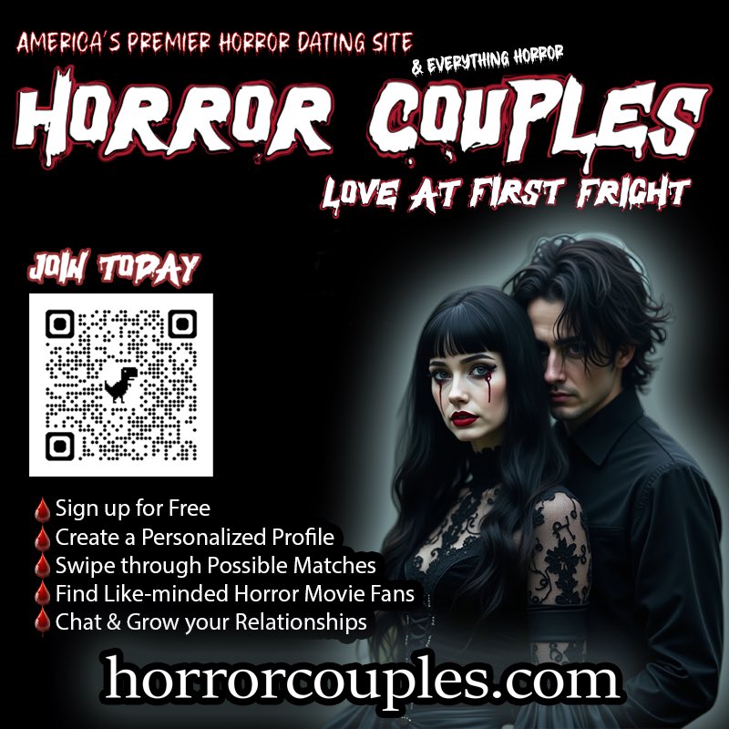 ScreamHorrorMag's tweet image. Love At First Fright! America's Premier Horror Dating Site & Everything Horror. Relationships, Friendship & Networking!
Join now: horrorcouples.com