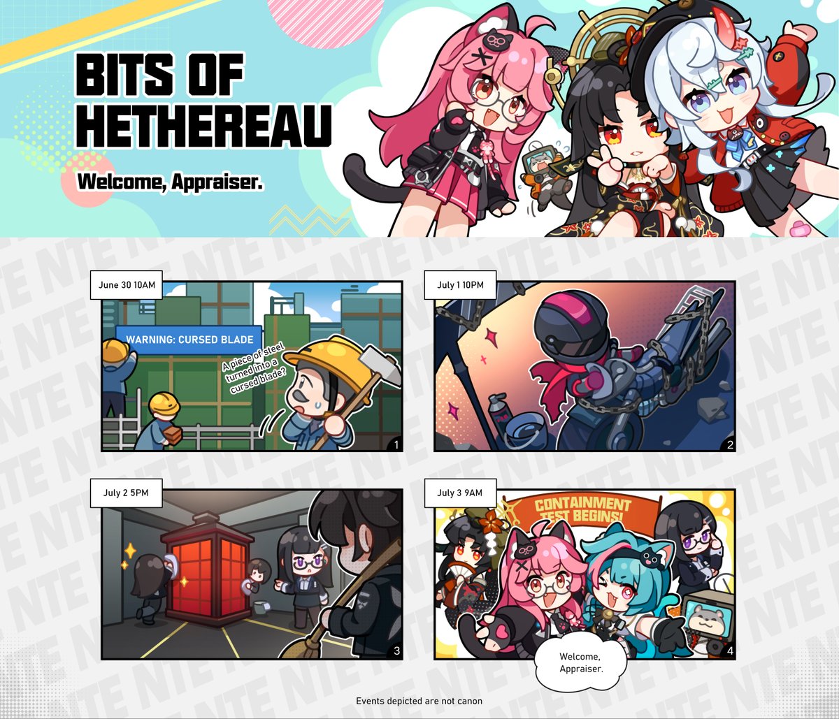 NTE_GL's tweet image. Bits of Hethereau | Welcome, Appraiser.
What is everyone getting ready for before the gates of Hethereau open? 🚧
— Hey! Welcome to Hethereau! —
NTE Pre-Registration Is Live!
Pre-register for NTE >> pwgam.es/3F3Ak35
#NTE #NevernesstoEverness #NTEContainmentTest