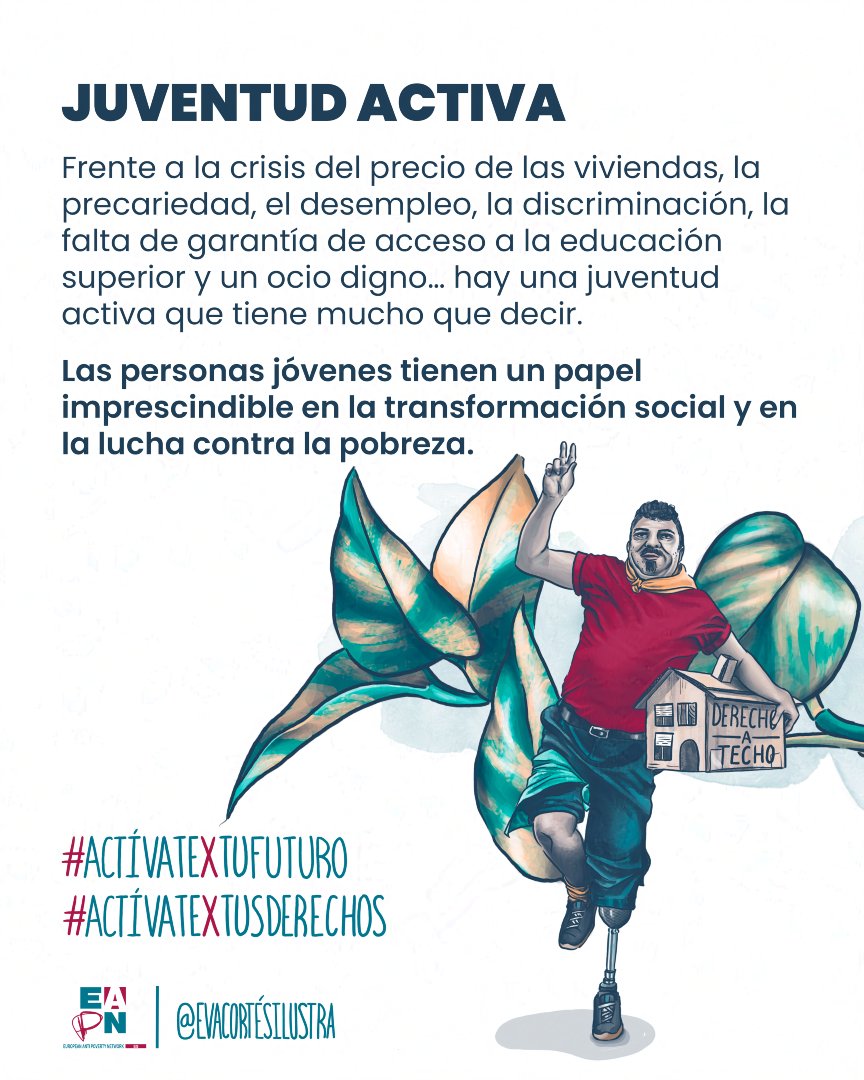 EAPNclm's tweet image. 📢 Frente a la exclusión, hay una juventud activa, valiente y con propuestas.
🙋🏽♀️🙋🏽♂️ Tiene mucho que decir sobre empleo, educación, vivienda o salud mental.
💪 Las #personasjóvenes son clave en la lucha contra la #pobreza.
#JuventudActiva #ActívatextuFuturo