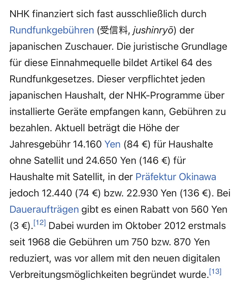 AtelierRingo's tweet photo. @argonerd @Leahvonroden @Critical__Cat Japaner zahlen Beiträge an den NHK (Japanische Rundfunkgesellschaft) die sind jedoch merklich niedriger als bei uns. https://t.co/bh8QCLhnQO