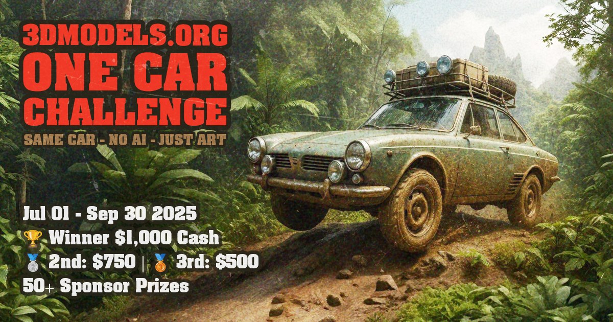 Thinkinetic proud sponsor of 3DModels "One Car challenge", valuable prizes for all winners!
Check Rules and prizes here,
3dmodels.org/es/one-car-cha…