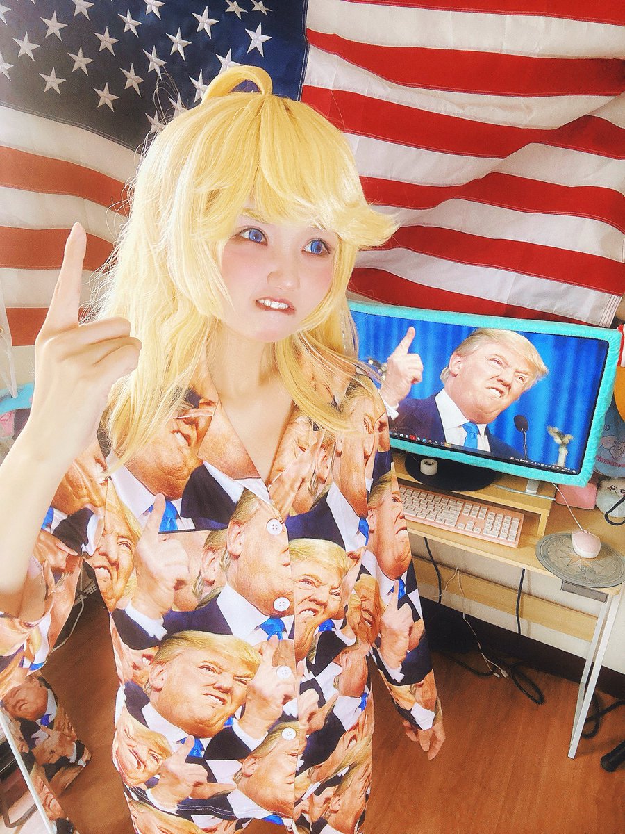🇺🇸 Donald J. Trump chan 🎀 
My new pajamas 😠
#cosplay #Trump #トランプ大統領