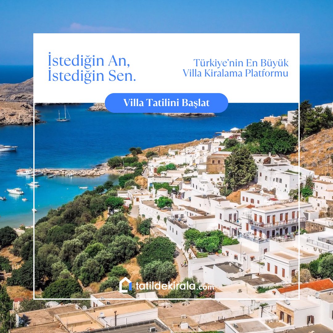 🏡 Hayalindeki tatil artık sadece bir tık uzağında!
İster doğayla iç içe, ister deniz kenarında, ister havuz başında...
Tatilini dilediğin an başlat, dilediğin gibi yaşa.
Türkiye’nin en büyük villa kiralama platformu tatildekirala.com ile
özgürlüğün ve konforun tadını