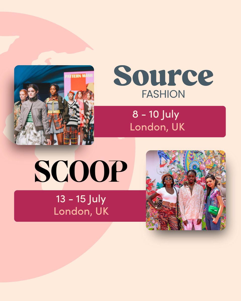hyve_group's tweet photo. Fashion’s future is calling, and it’s coming to London this July. 

👗Source Fashion (8 - 10 July) – Sustainable sourcing, ethical impact. 
👗@ScoopLondonShow (13 - 15 July) – Where top brands meet top buyers.

Which one’s in your diary? 

#AHyveEvent https://t.co/fPEm0mHZXA